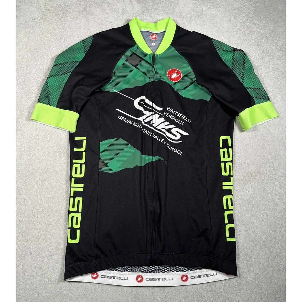 Castelli Cycling Jersey Mens Size Medium GMVS Green Full Zip
